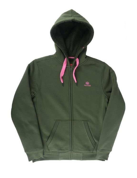 Picture of Navitas Women's Lily Green and Pink Sherpa Zip Hoddie
