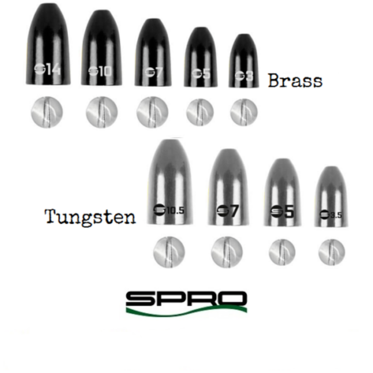 Picture of Spro Freestyle Bullet Sinkers Brass or Tungsten