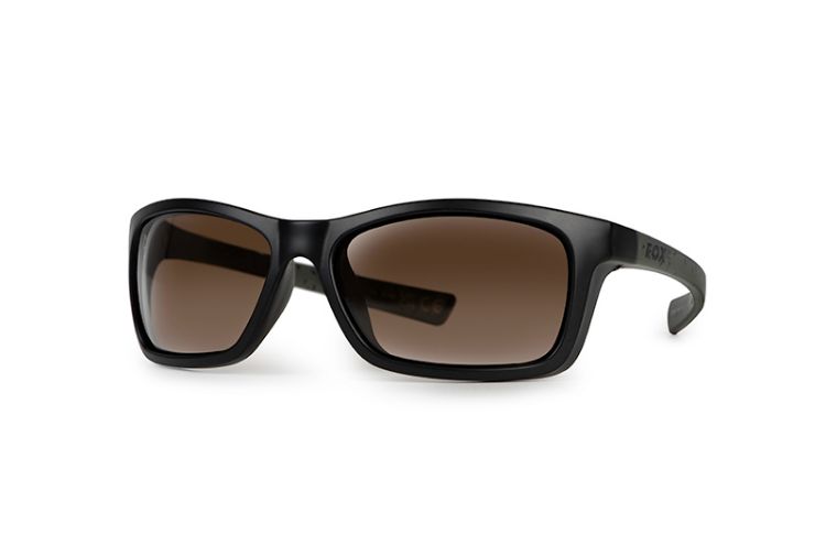 Picture of Fox Collection Wraps Sunglasses  - Green/Black - brown lense