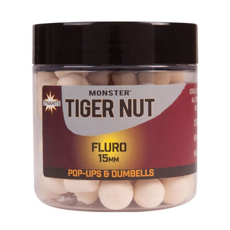Picture of Dynamite Baits Monster Tiger Nut White Fluro Pop-ups & Dumbells