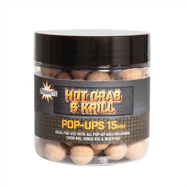 Picture of Dynamite Baits Hot Crab & Krill 15mm Pop-ups