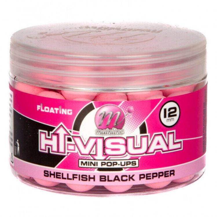 Picture of Mainline Baits Hi Viz Washed Out Pink Shellfish Black Pepper Pop Up