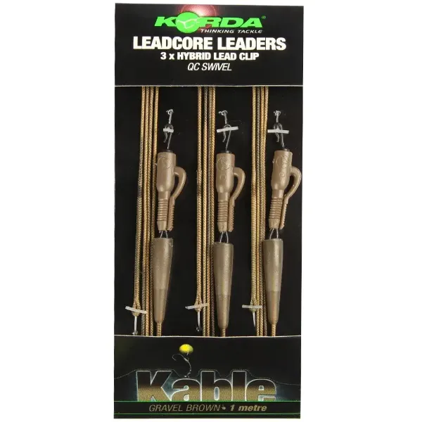 Picture of Korda Kable Leadcore Leader Hybrid Lead Clip QC Swivel 1m