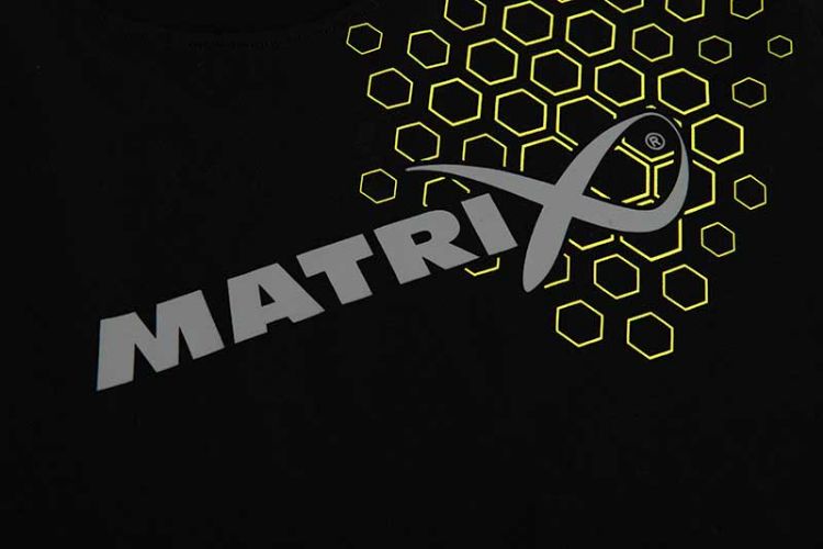 Picture of Matrix Hex Print T-Shirt Black