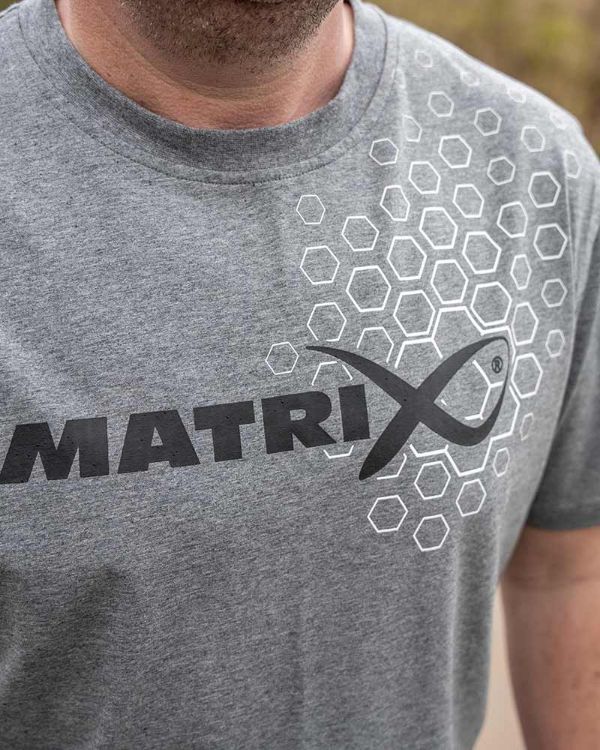 Picture of Matrix Hex Print T-Shirt Grey